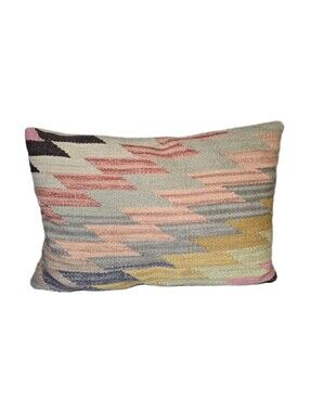 Pottery Barn Mila Lumbar Decorative Throw Pillow 19"x13" Geometric ZigZag Aztec
